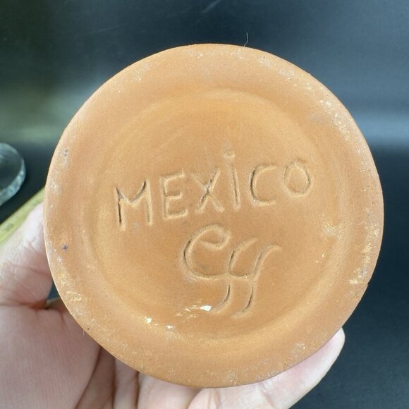 New Buffalo Michigan Mexico RedWare Pottery Vase Vessel Planter Drip Glaze VTG - Picture 5 of 13